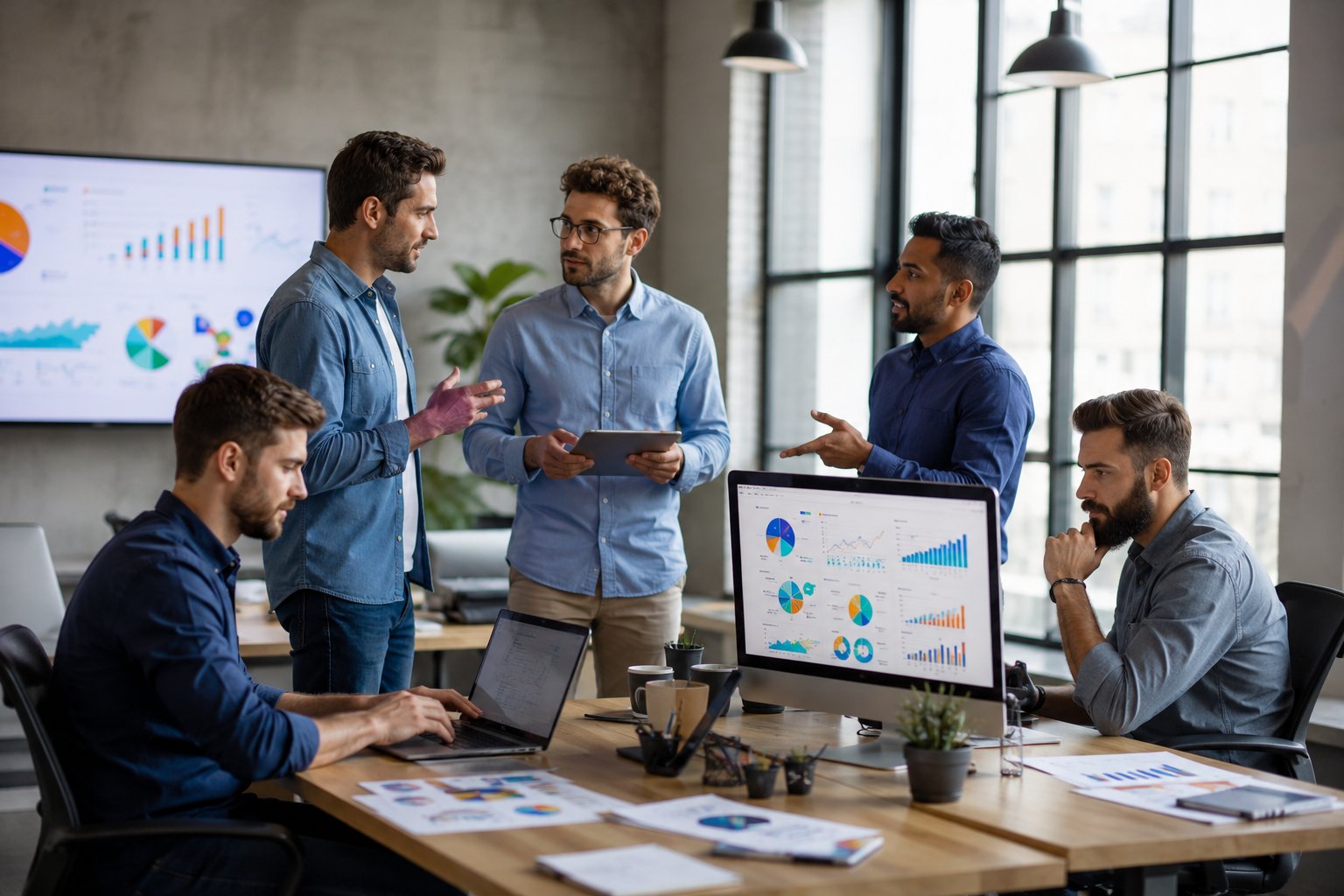Professional team planning a digital marketing strategy